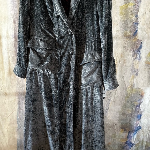 Free People Soho Crushed Velvet Duster Trench Jacket - Picture 4 of 11